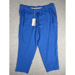 Tommy Bahama Island Soft Easy Pant Blue Cotton Gauze Drawstring Size XL NWT